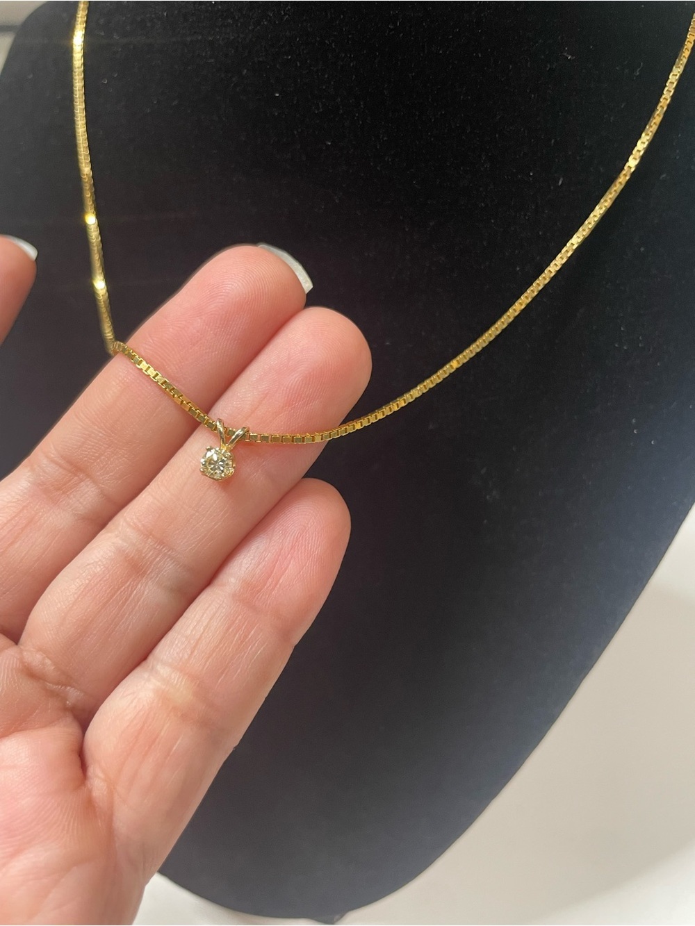 14k Italian Gold Chain and Pendant Set with Genuine Diamond 16.5in - Picture 4 of 7